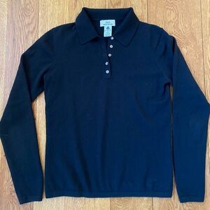 Brooks Brothers Black Merino Wool Sweater - women small